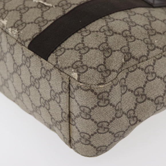 GUCCI GG Supreme Hand Bag PVC Beige 141976 Auth 70862