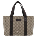 GUCCI GG Supreme Hand Bag PVC Beige 141976 Auth 70862-13