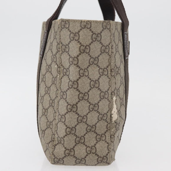 GUCCI GG Supreme Hand Bag PVC Beige 141976 Auth 70862