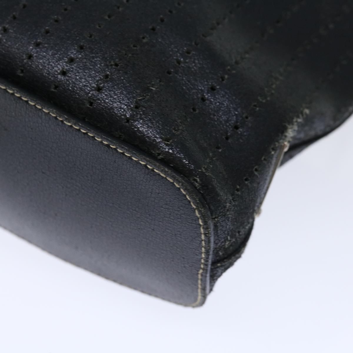 PRADA Hand Bag Leather Black Auth 70865