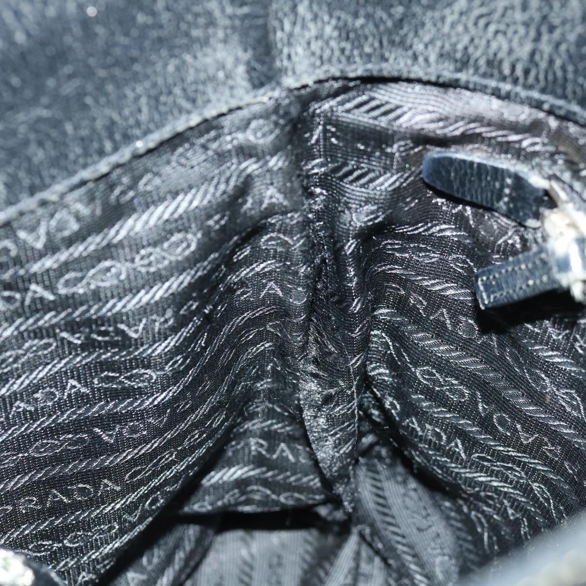 PRADA Hand Bag Leather Black Auth 70865
