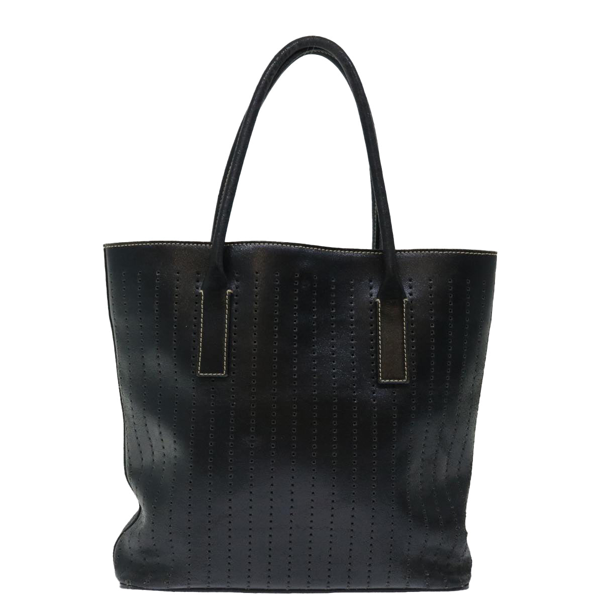 PRADA Hand Bag Leather Black Auth 70865 - 0