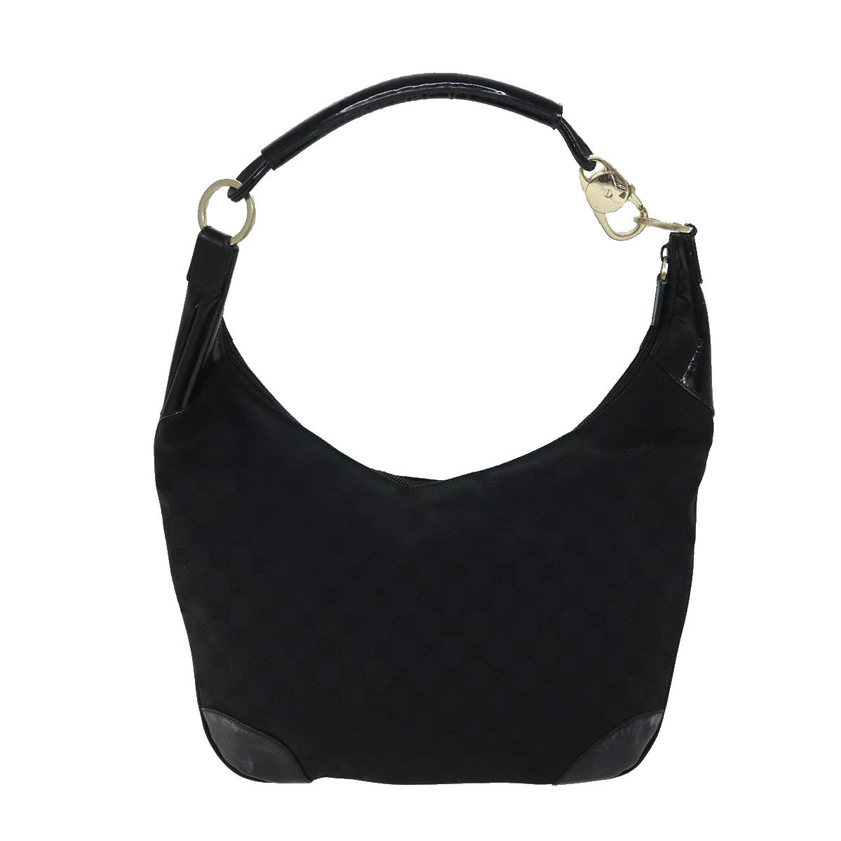 GUCCI GG Canvas Shoulder Bag Black 001 4157 Auth 70868