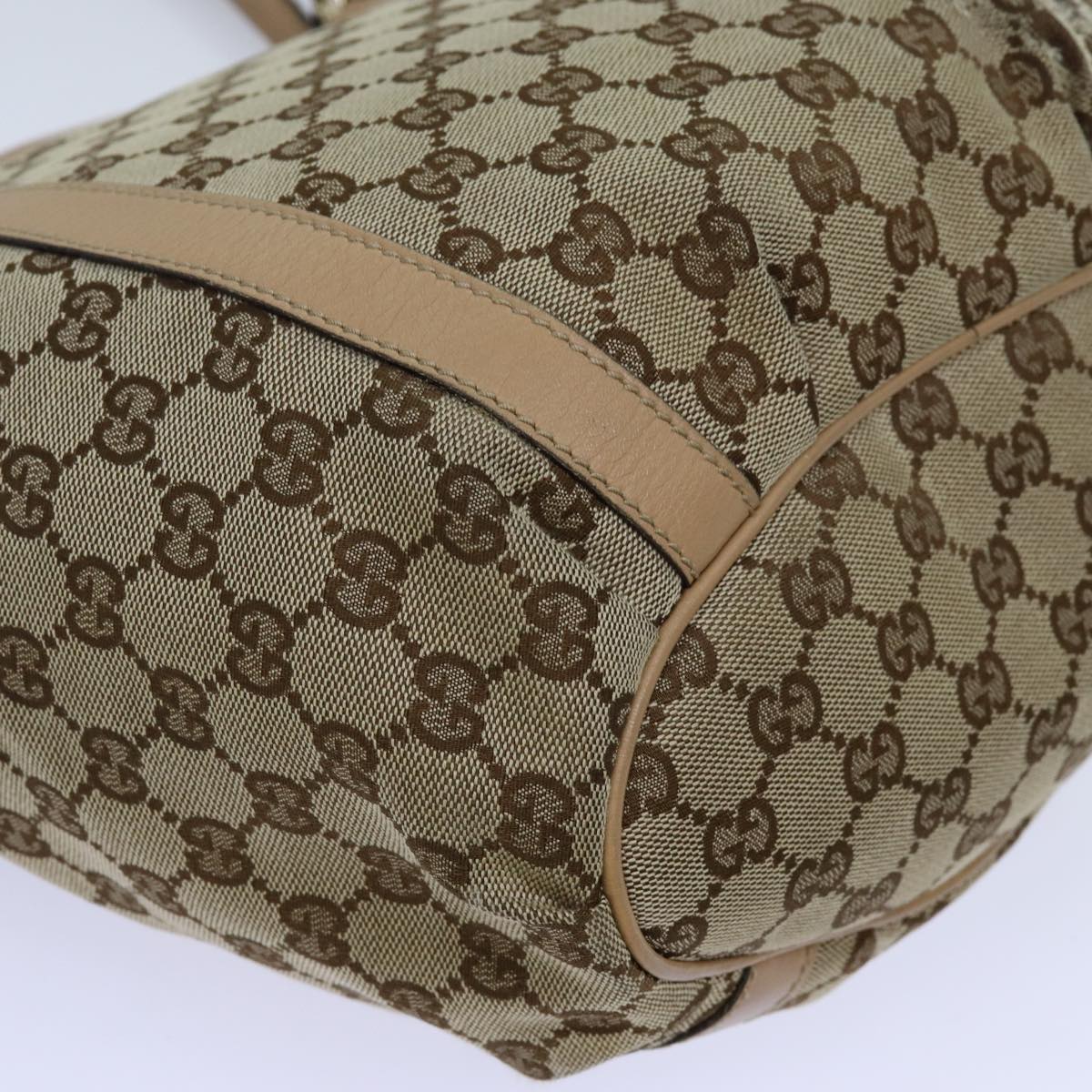 GUCCI GG Canvas Shoulder Bag Beige 211982 Auth 70870