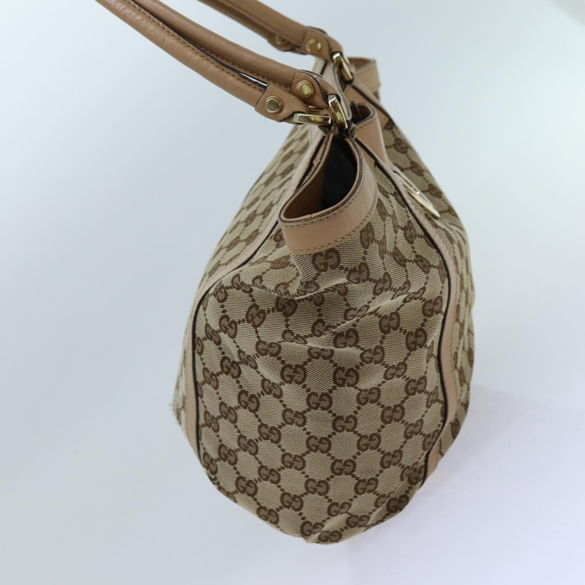 GUCCI GG Canvas Shoulder Bag Beige 211982 Auth 70870