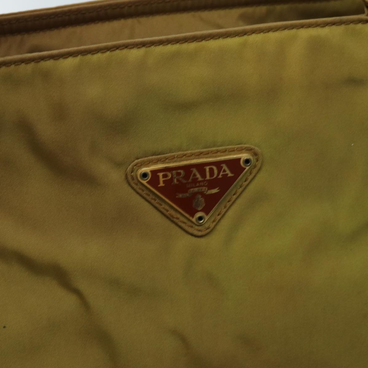 PRADA Chain Hand Bag Nylon Khaki Auth 70956