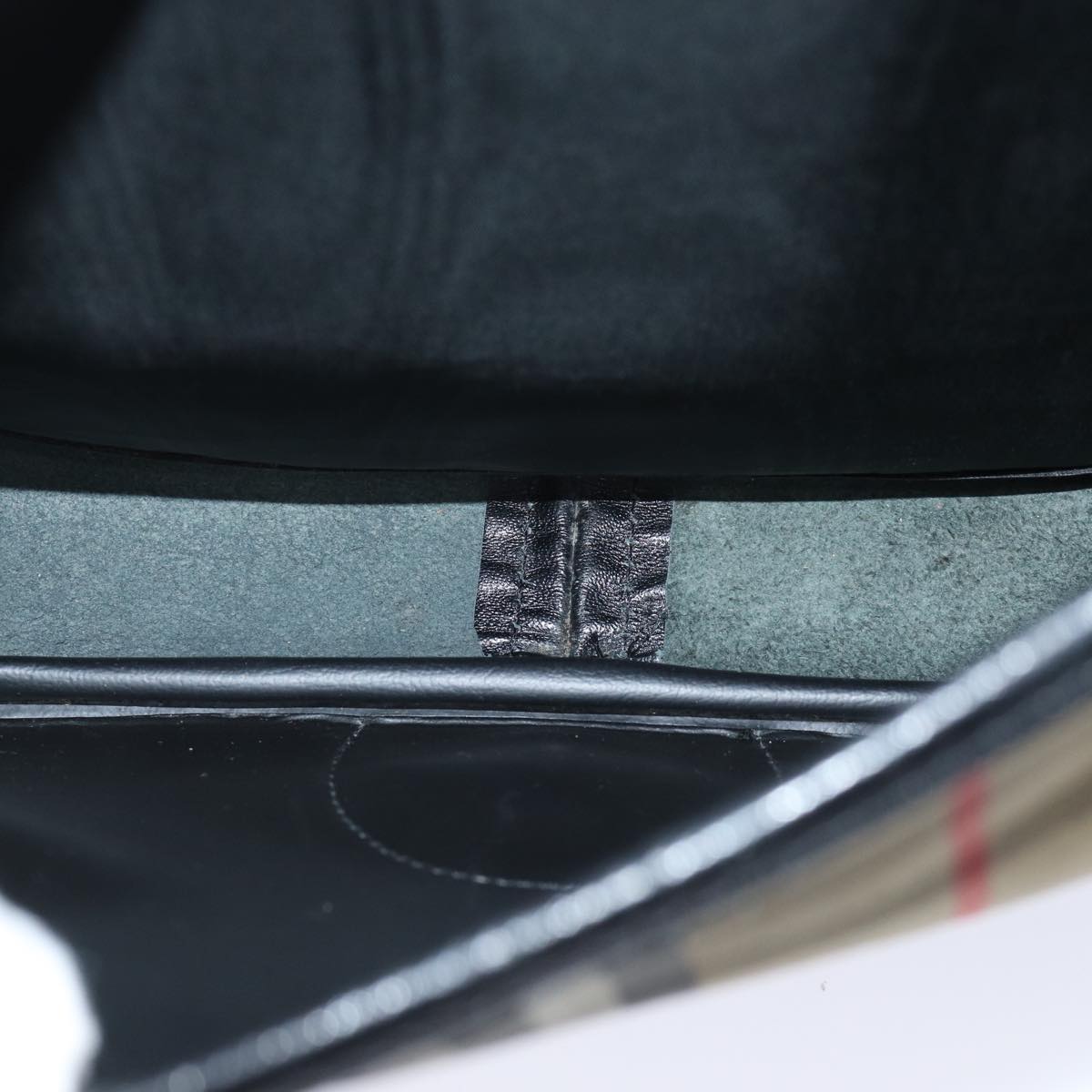 Burberrys Nova Check Shoulder Bag Canvas Beige Black Auth 70957