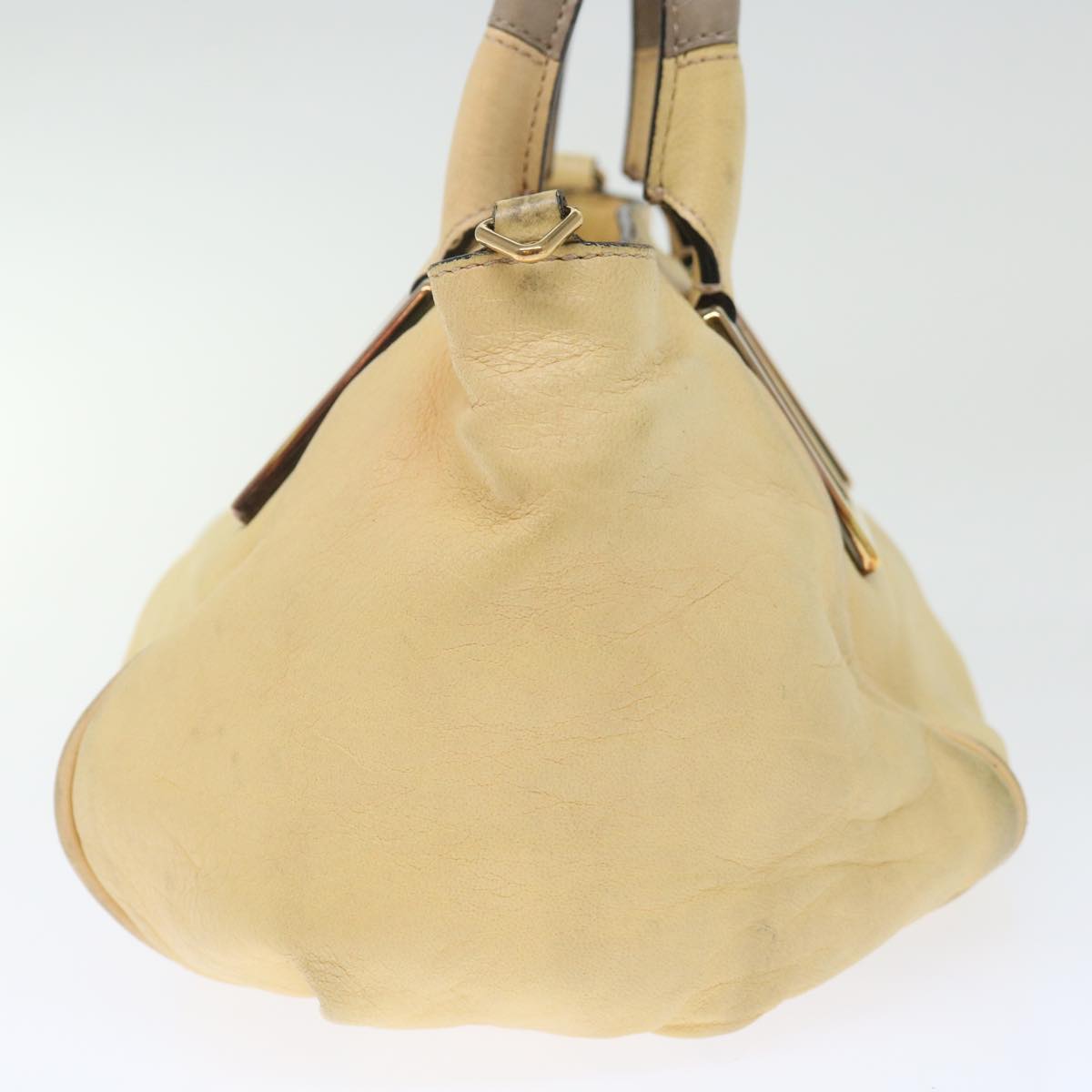 Chloe Etel Hand Bag Leather 2way Cream Auth 71009