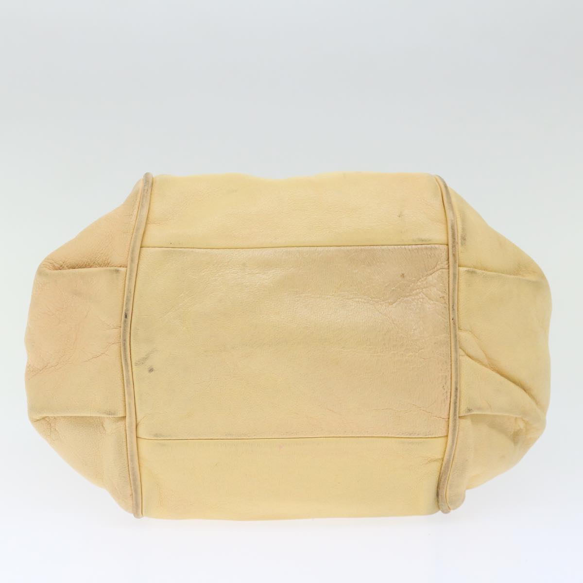 Chloe Etel Hand Bag Leather 2way Cream Auth 71009