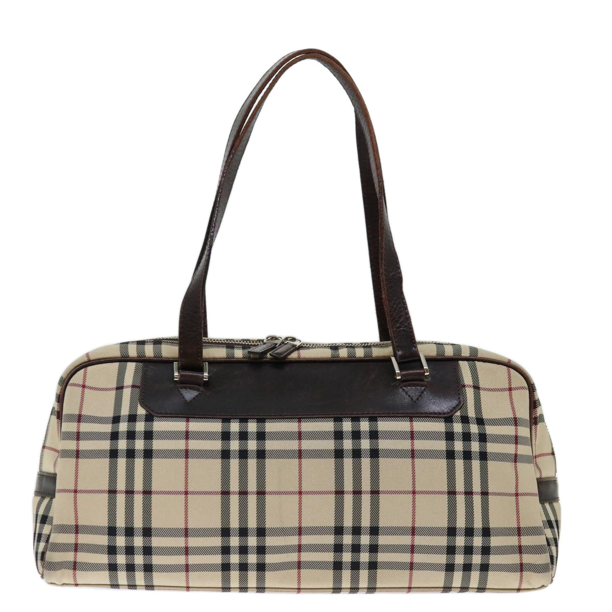 BURBERRY Nova Check Hand Bag Canvas Beige Auth 71011 - 0