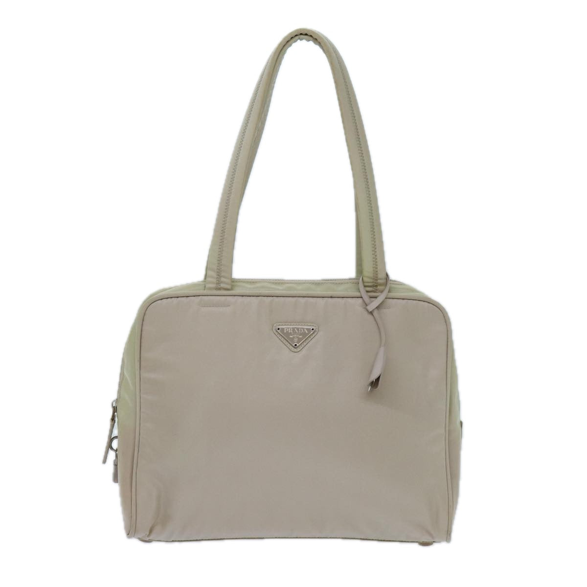 PRADA Shoulder Bag Nylon Beige Auth 71017