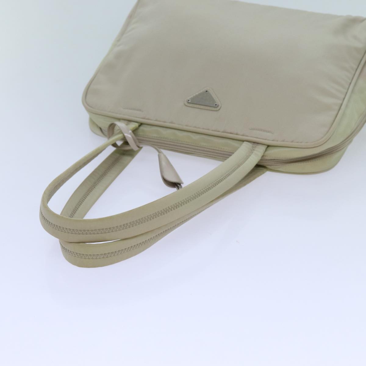 PRADA Shoulder Bag Nylon Beige Auth 71017