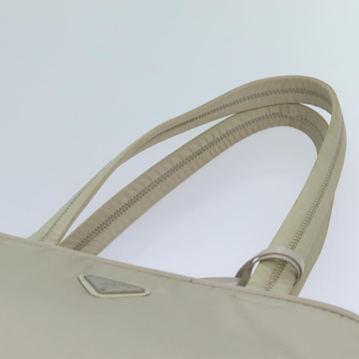 PRADA Shoulder Bag Nylon Beige Auth 71017