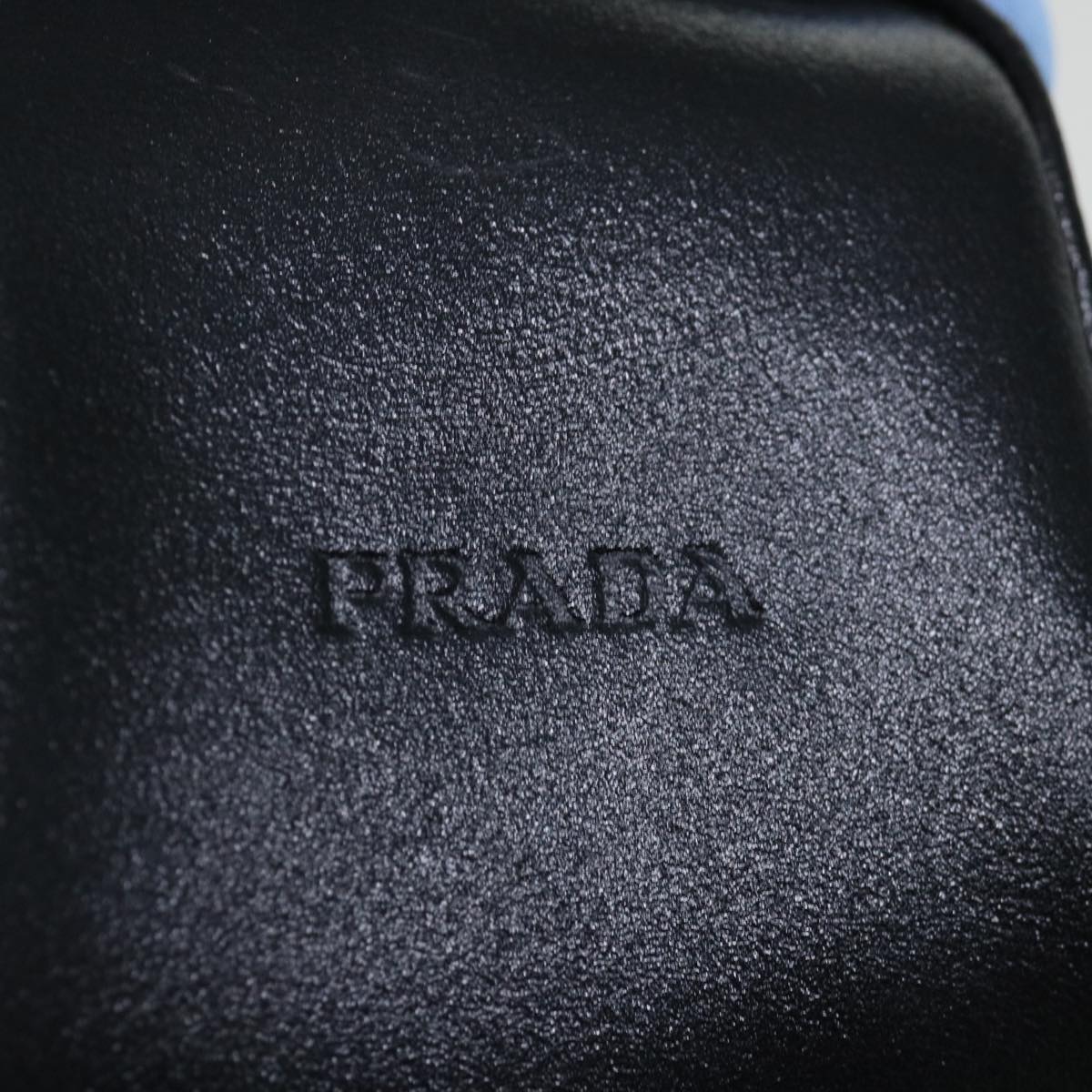 PRADA Shoulder Bag Nylon Light Blue Black Auth 71018