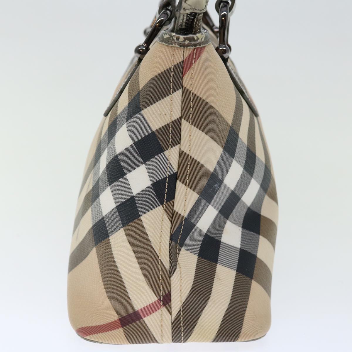 BURBERRY Nova Check Tote Bag PVC Beige Auth 71024