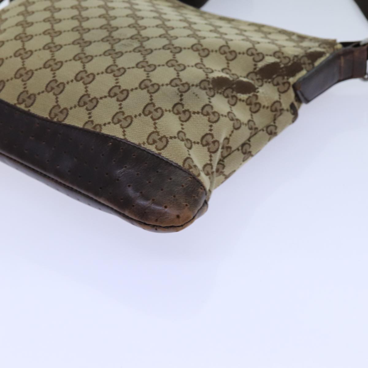 GUCCI GG Canvas Shoulder Bag Beige Auth 71027