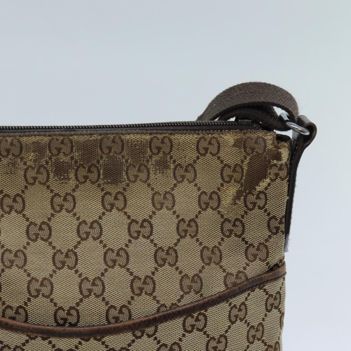 GUCCI GG Canvas Shoulder Bag Beige Auth 71027 - 0