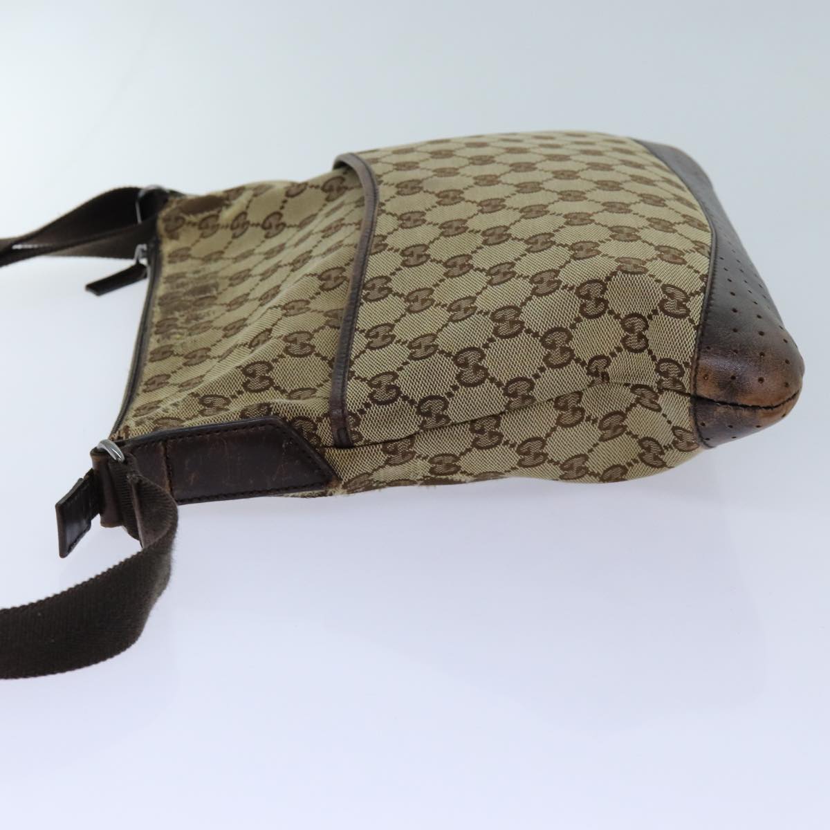 GUCCI GG Canvas Shoulder Bag Beige Auth 71027