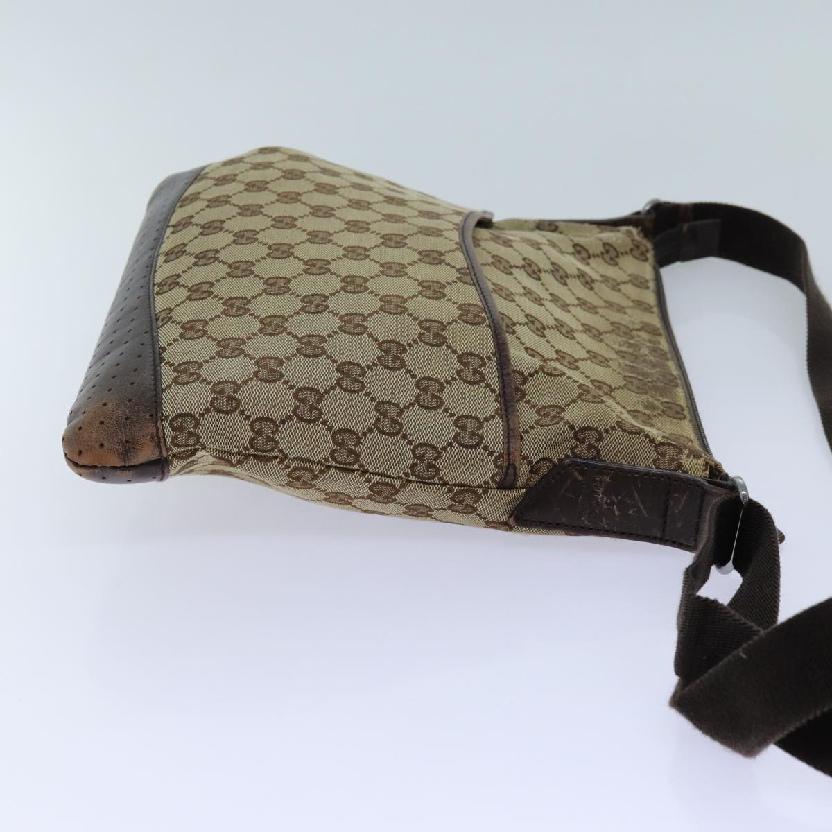 GUCCI GG Canvas Shoulder Bag Beige Auth 71027