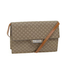 CELINE Macadam Canvas Shoulder Bag Coated Canvas Beige Auth 71054-1