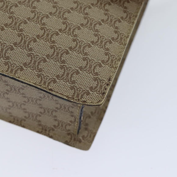 CELINE Macadam Canvas Shoulder Bag Coated Canvas Beige Auth 71054