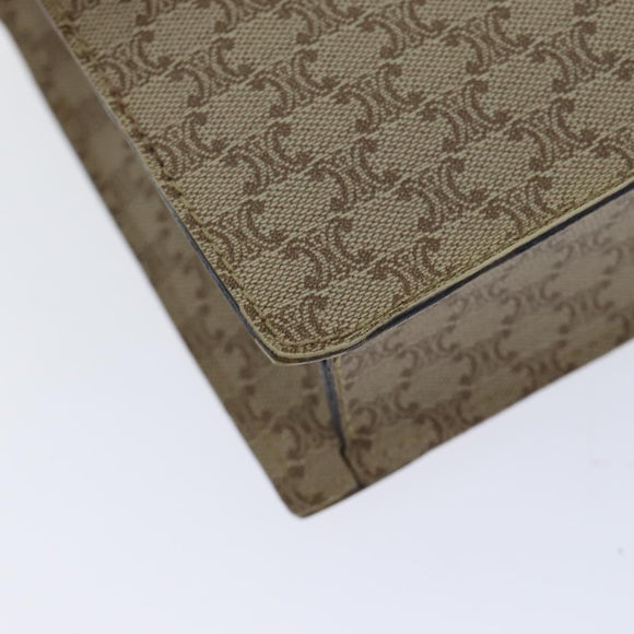 CELINE Macadam Canvas Shoulder Bag Coated Canvas Beige Auth 71054