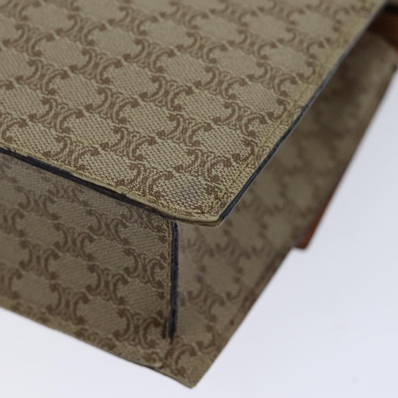 CELINE Macadam Canvas Shoulder Bag Coated Canvas Beige Auth 71054