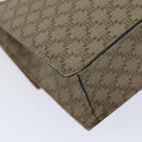 CELINE Macadam Canvas Shoulder Bag Coated Canvas Beige Auth 71054-17