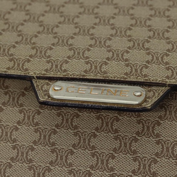 CELINE Macadam Canvas Shoulder Bag Coated Canvas Beige Auth 71054