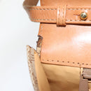 CELINE Macadam Canvas Shoulder Bag Coated Canvas Beige Auth 71054-9