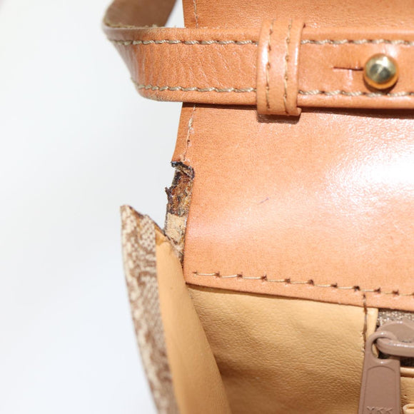 CELINE Macadam Canvas Shoulder Bag Coated Canvas Beige Auth 71054