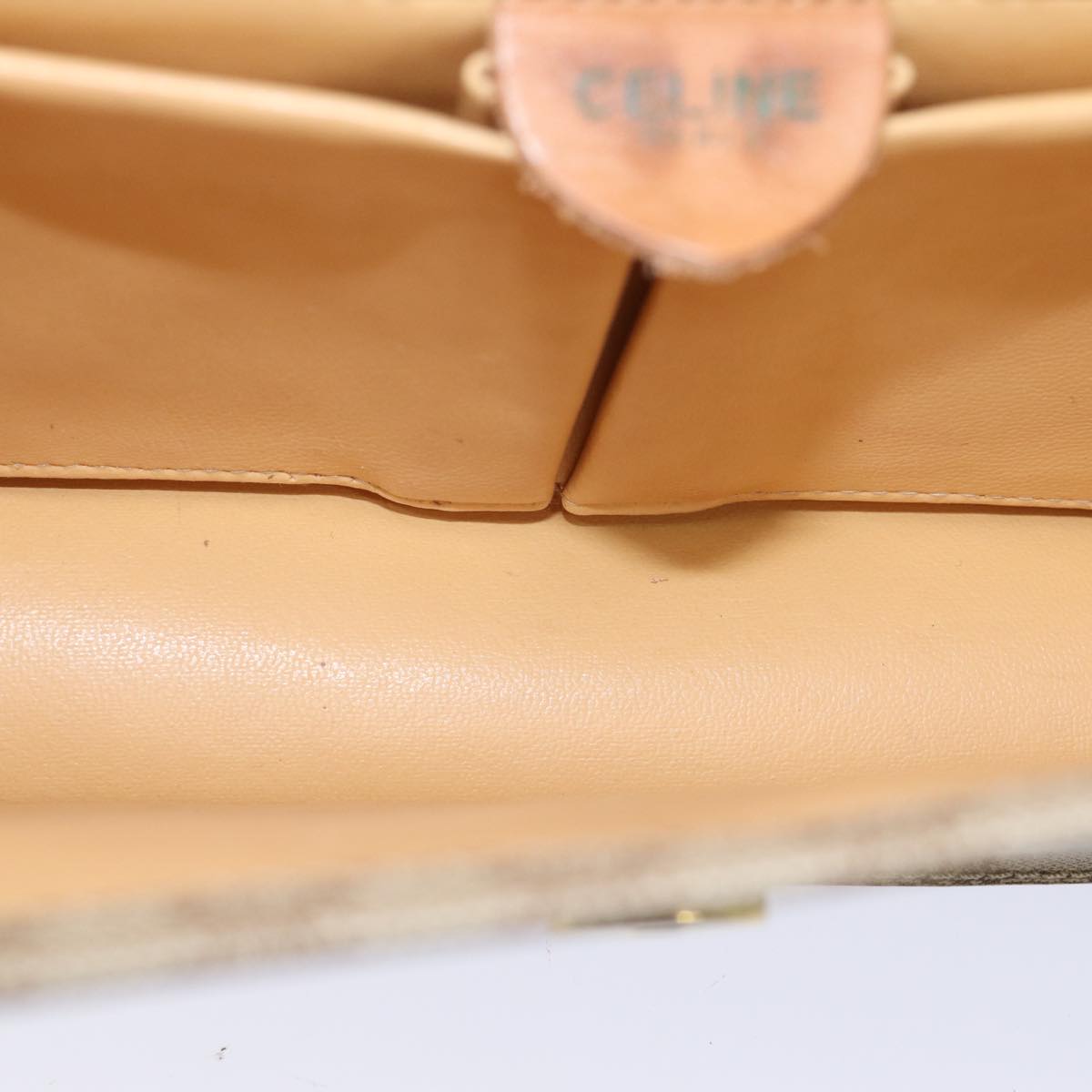 CELINE Macadam Canvas Shoulder Bag Coated Canvas Beige Auth 71054