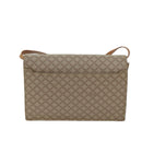 CELINE Macadam Canvas Shoulder Bag Coated Canvas Beige Auth 71054-2