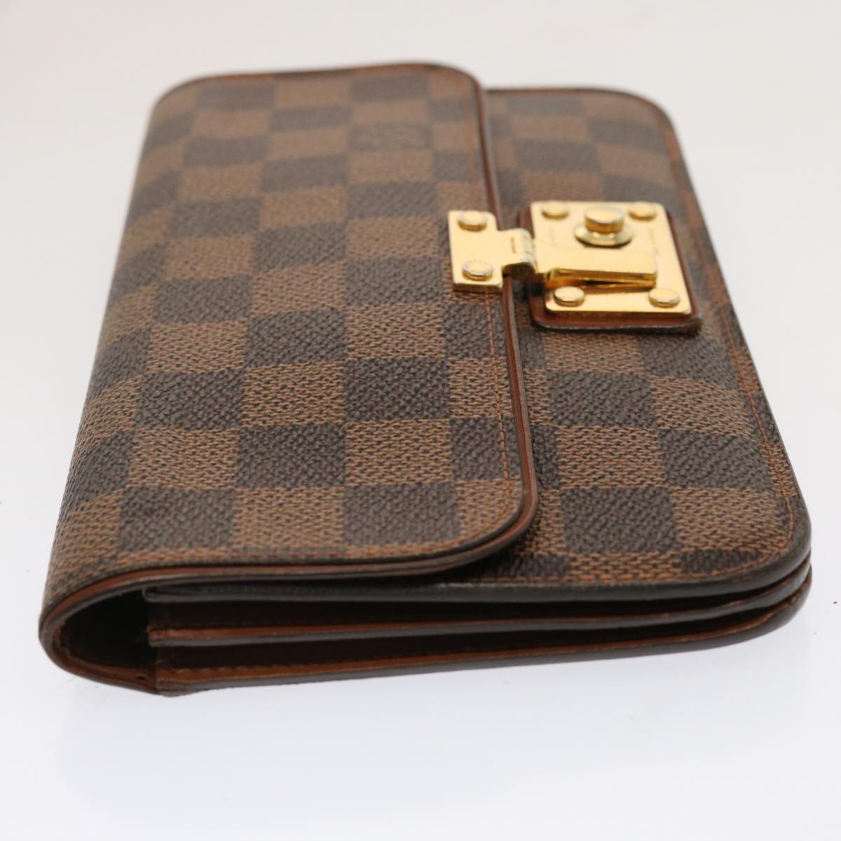 LOUIS VUITTON Damier Ebene Portefeuille Ascot Long Wallet N63171 LV Auth 71056