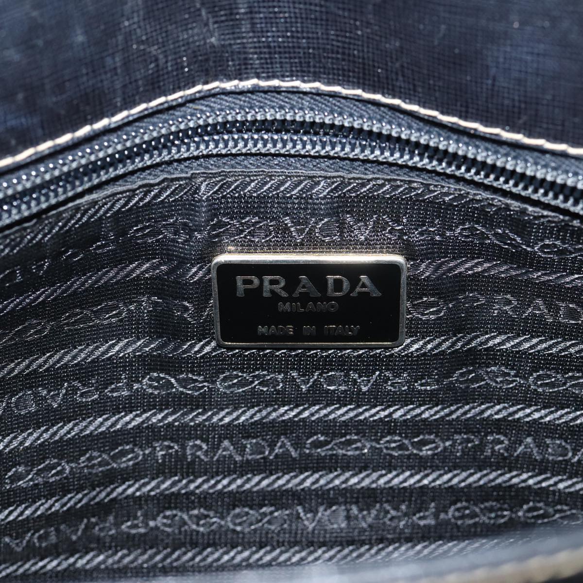 PRADA Safiano leather Shoulder Bag Black Auth 71061