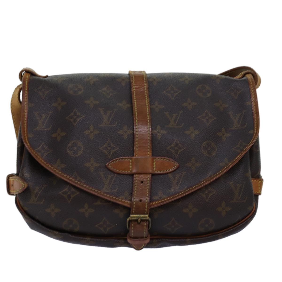 LOUIS VUITTON Monogram Saumur 30 Shoulder Bag M42256 LV Auth 71077