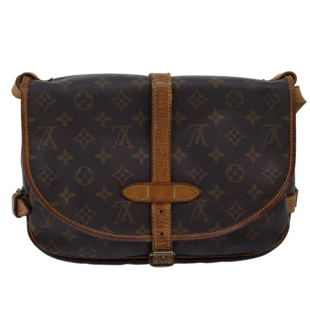 LOUIS VUITTON Monogram Saumur 30 Shoulder Bag M42256 LV Auth 71077