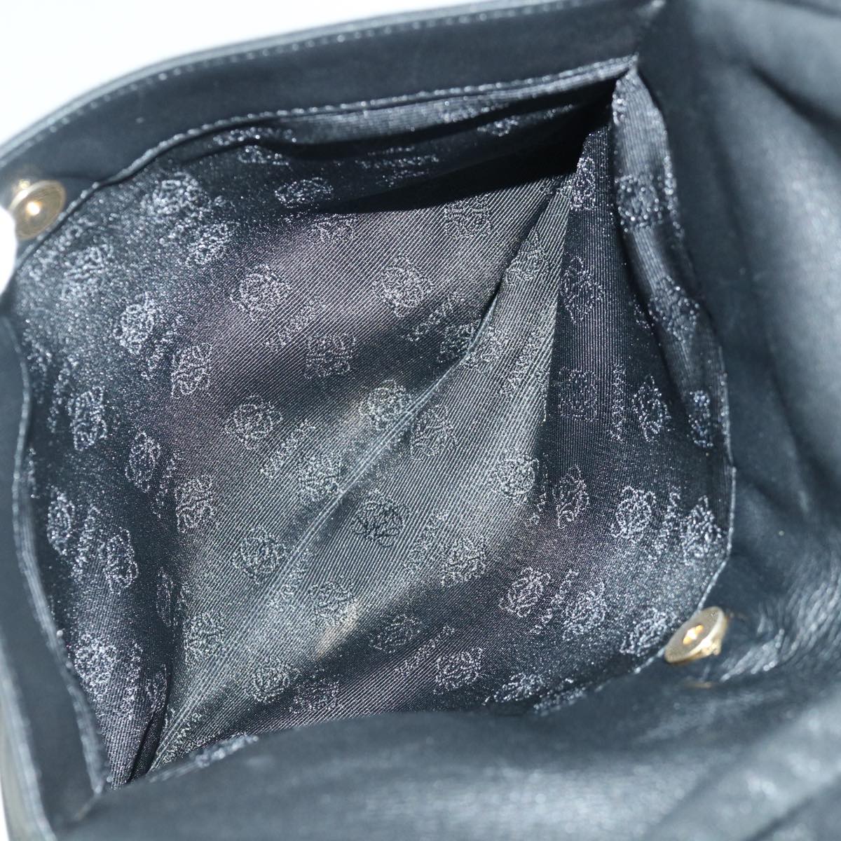 LOEWE Anagram Shoulder Bag Leather Black Auth 71087