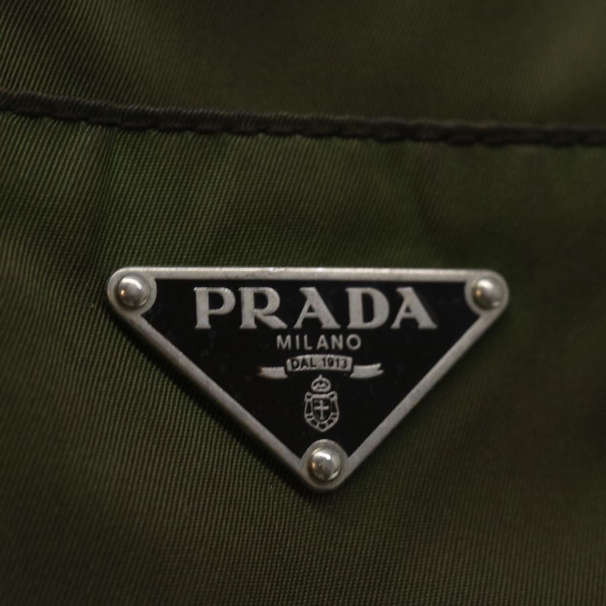 PRADA Hand Bag Nylon 2way Khaki Auth 71095