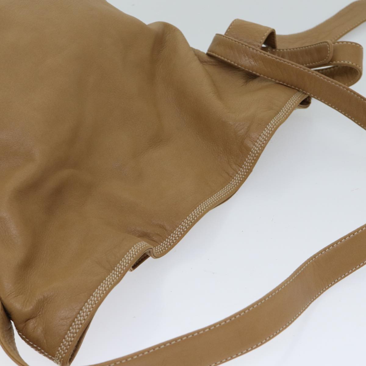 LOEWE Nappa Shoulder Bag Leather Brown Auth 71096