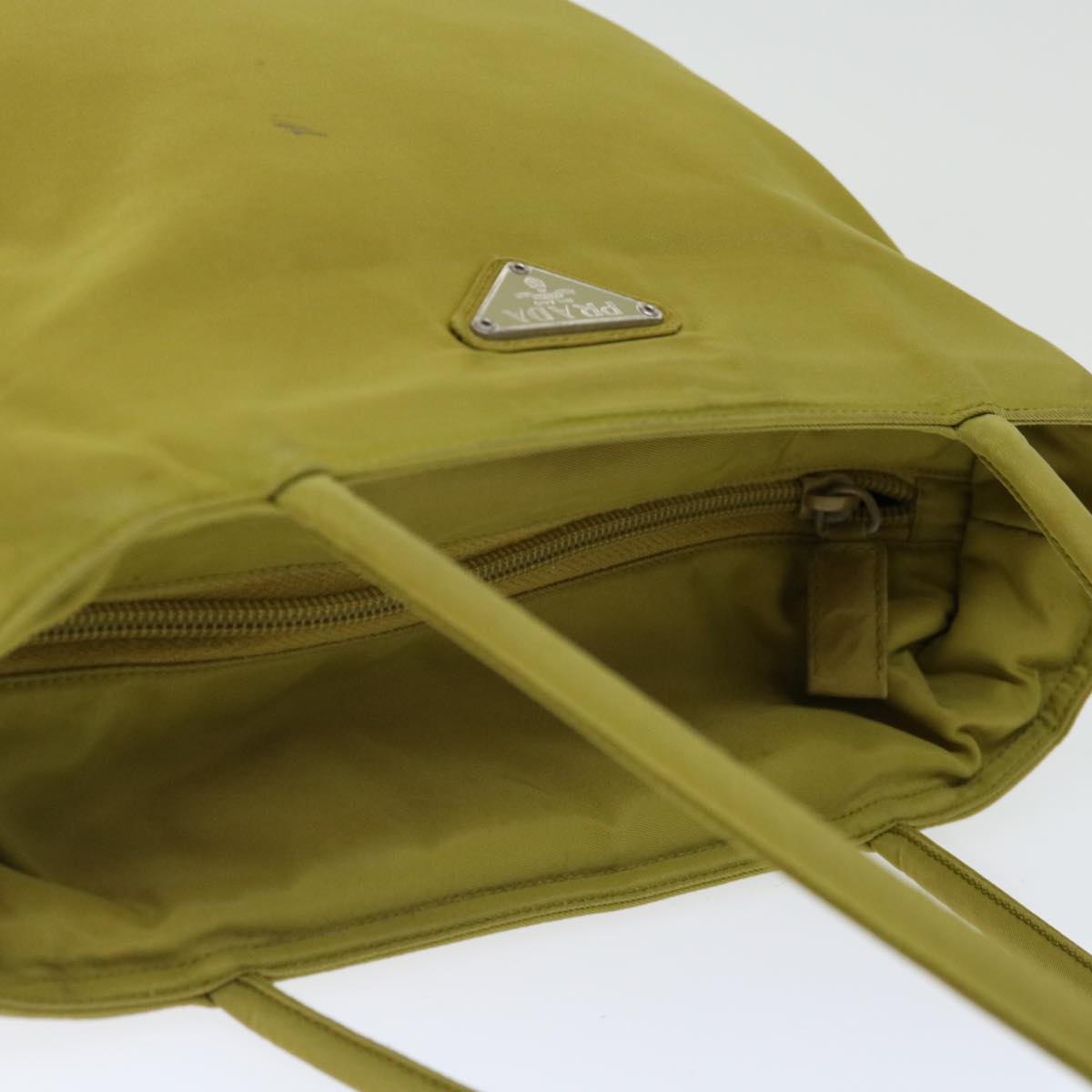 PRADA Hand Bag Nylon Khaki Auth 71098
