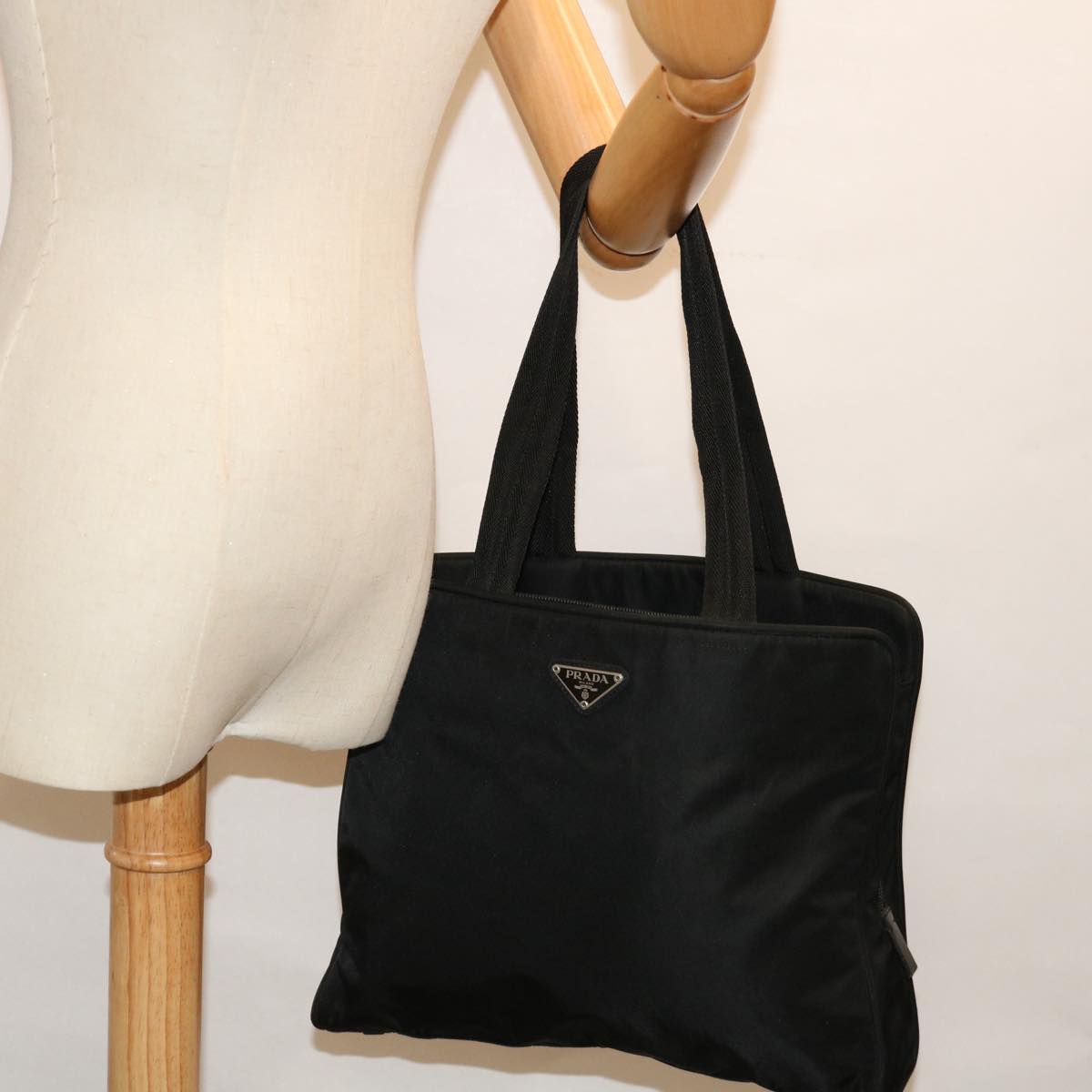 PRADA Shoulder Bag Nylon Black Auth 71120