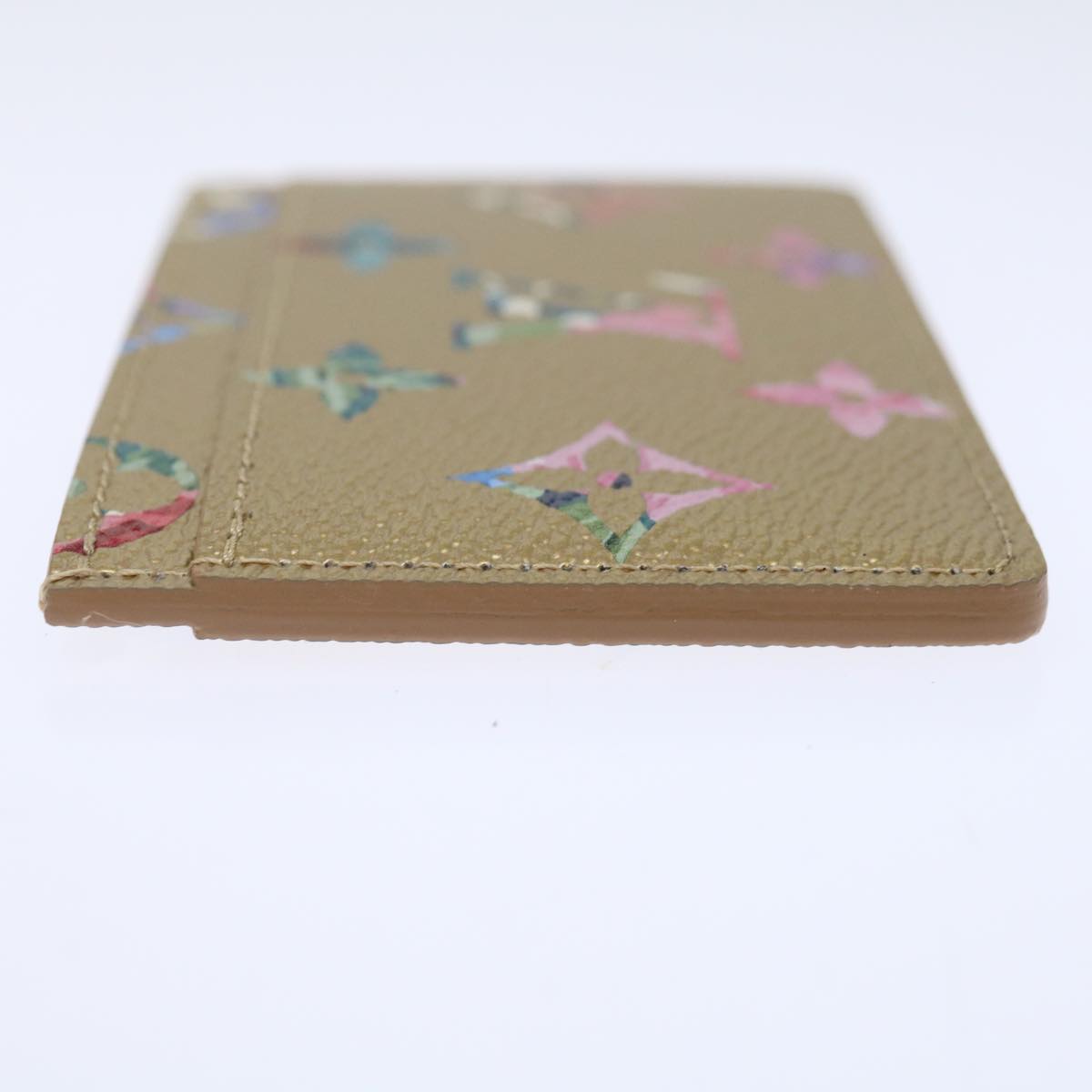 LOUIS VUITTON Floral Flower Porte Cartes Simple Case Gold M81726 LV Auth 71134A