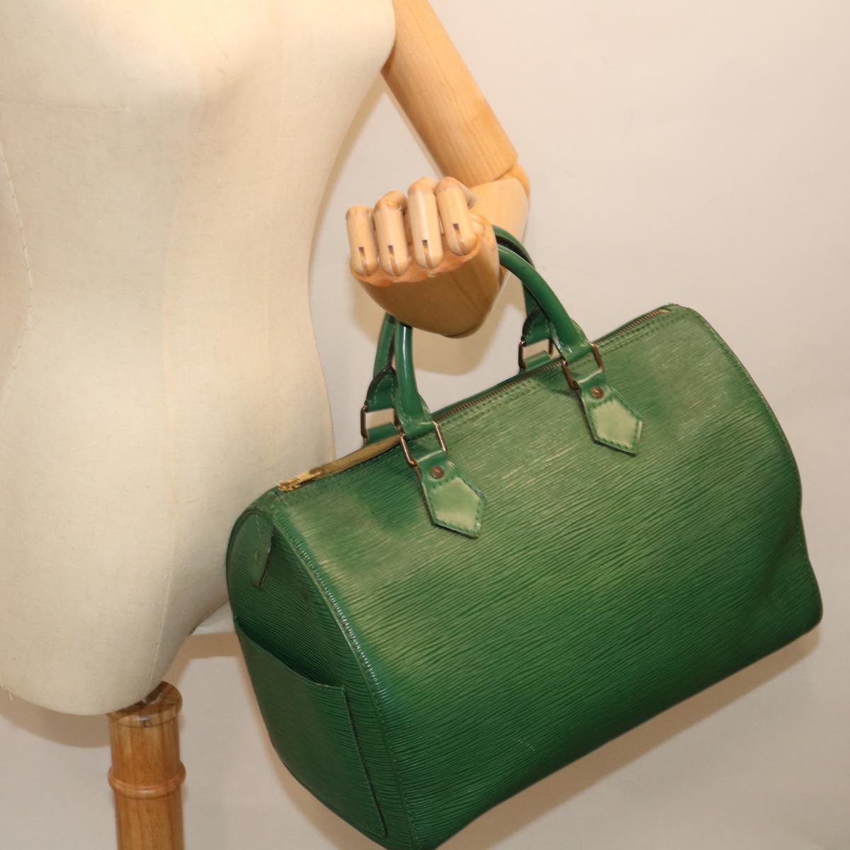 LOUIS VUITTON Epi Speedy 30 Hand Bag Borneo Green M43004 LV Auth 71139