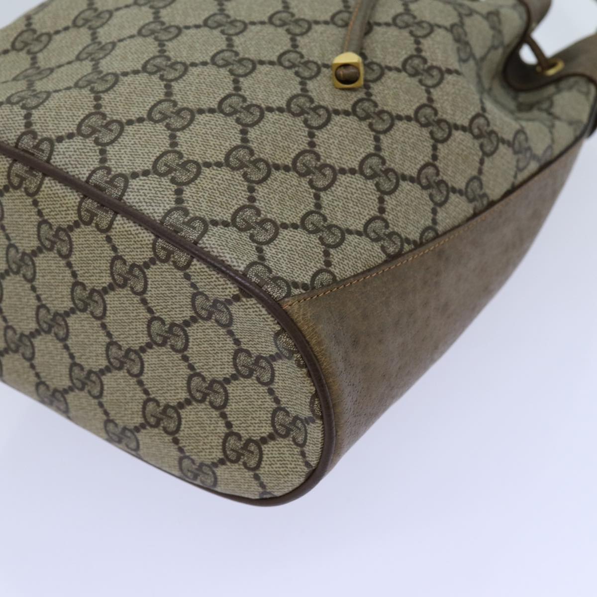 GUCCI GG Canvas Web Sherry Line Shoulder Bag PVC Beige Green Red Auth 71175