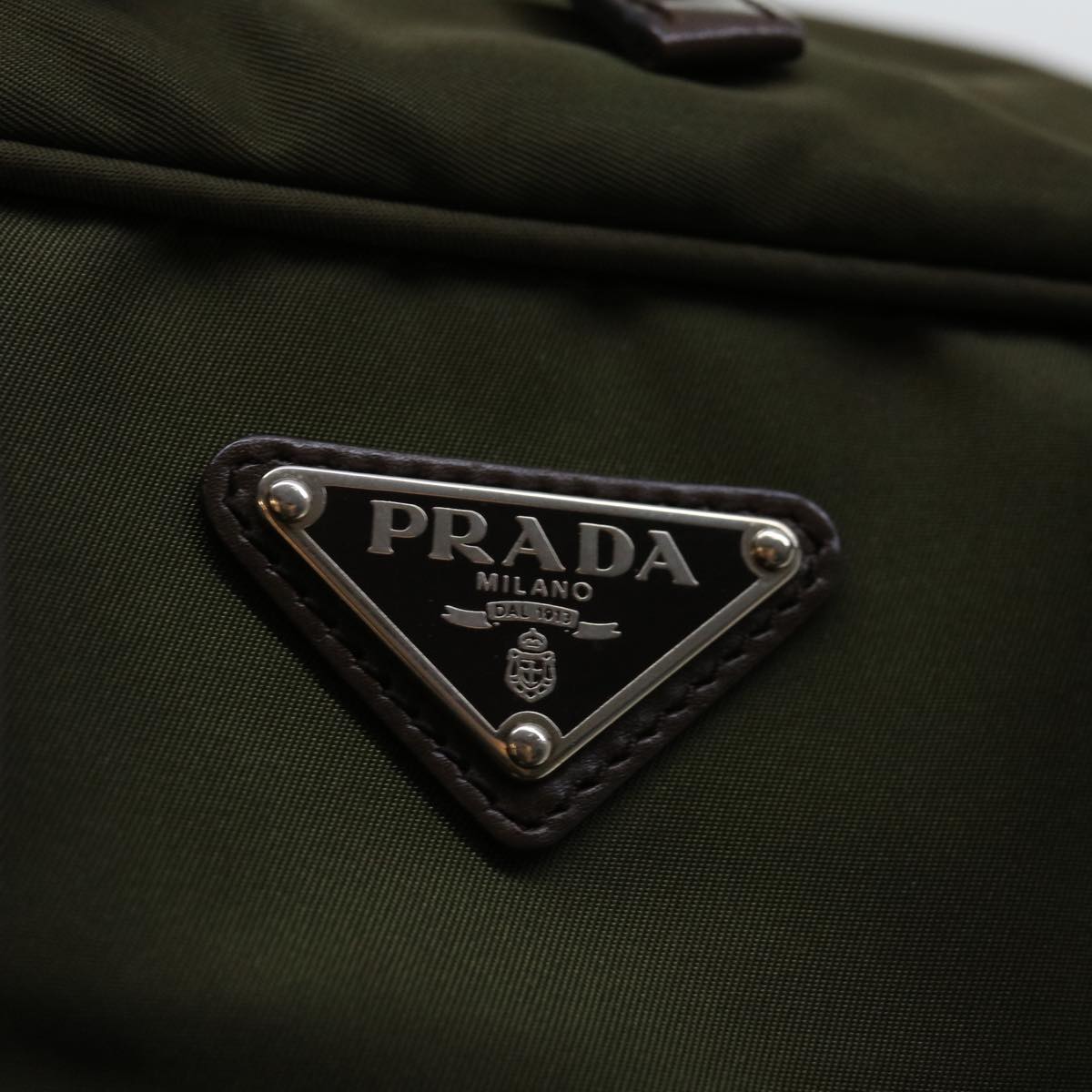 PRADA Hand Bag Nylon Khaki Auth 71181