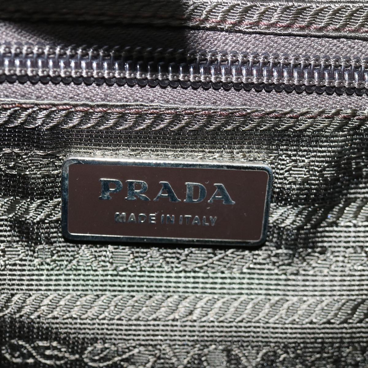 PRADA Hand Bag Nylon Khaki Auth 71181