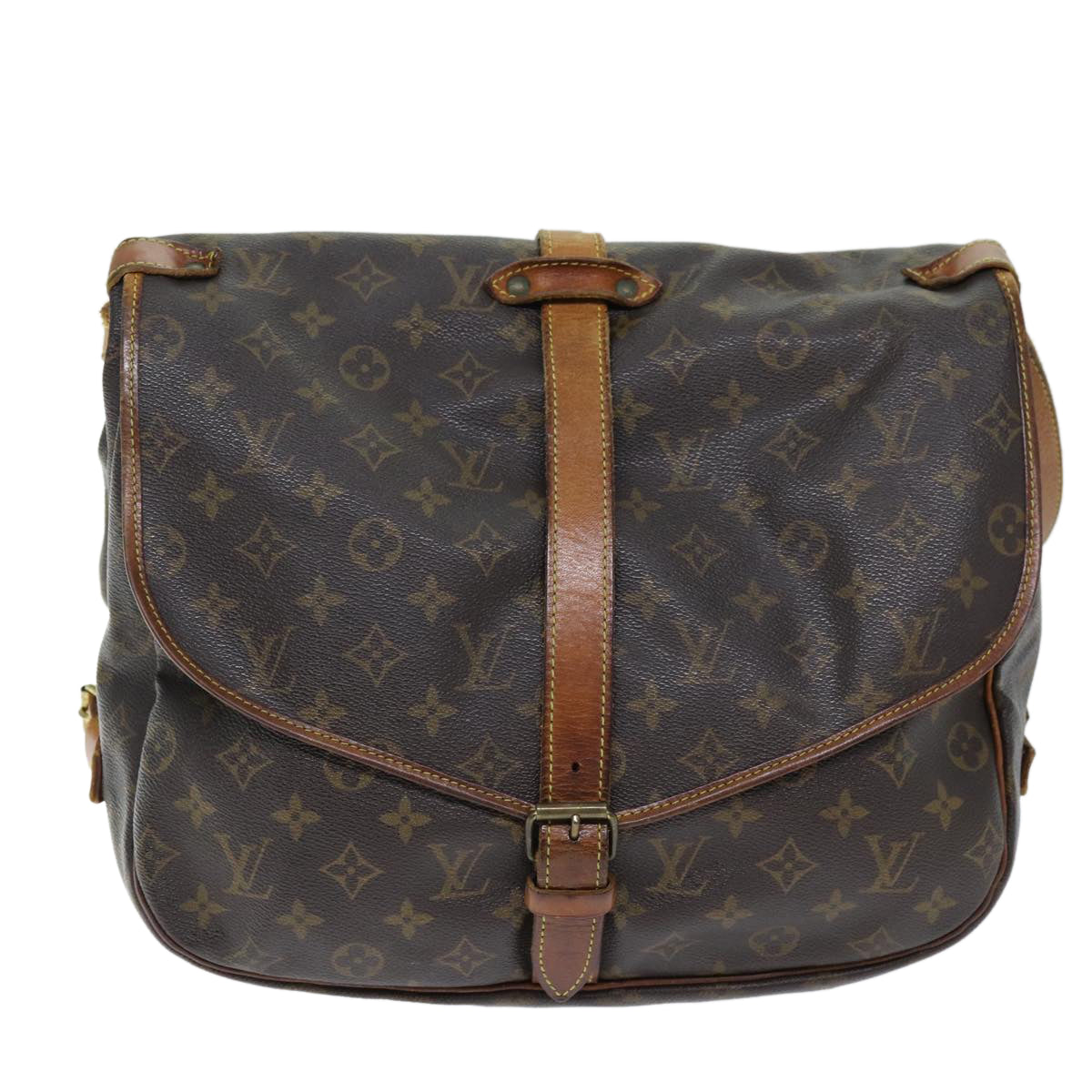 LOUIS VUITTON Monogram Saumur 35 Shoulder Bag M42254 LV Auth 71244