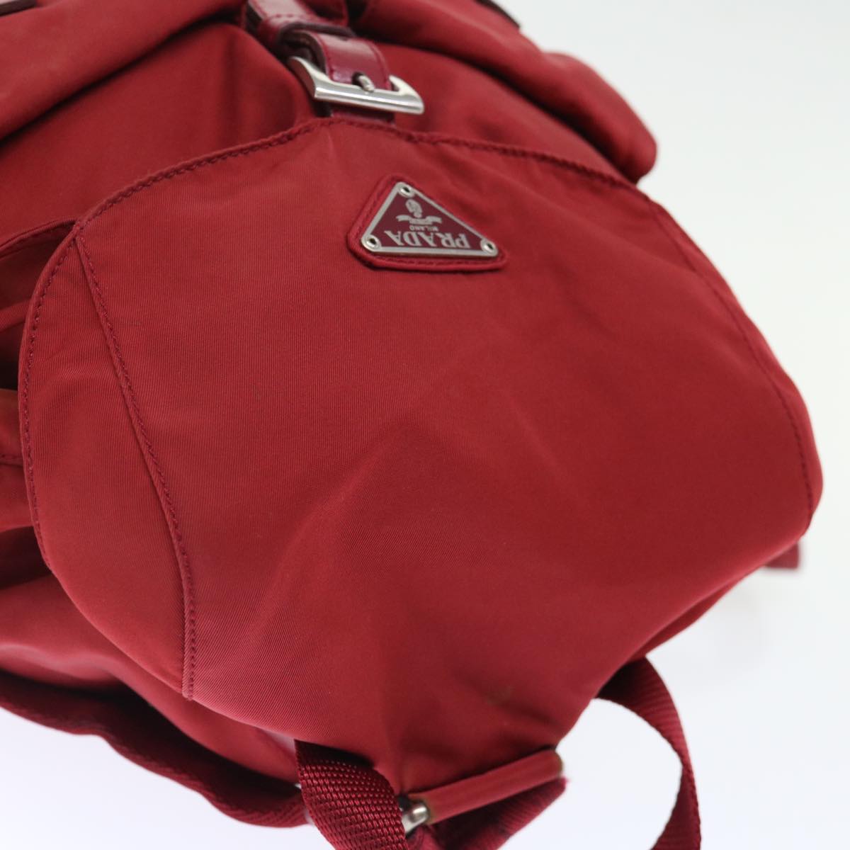 PRADA Backpack Nylon Red Auth 71295