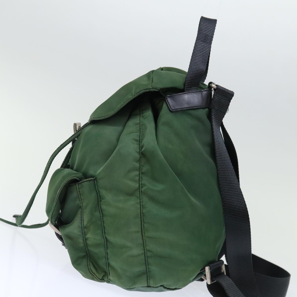 PRADA Backpack Nylon Green Auth 71296